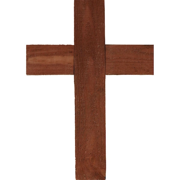 Ekena Millwork 16"W x 24"H x 3/4"D Vintage Farmhouse Cross, Barnwood Decor Collection, Salvage Red DECR016X024X0750CRSRD - main